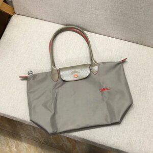 Longchamp Le Pliage Club 70th Women's M Shoulder Bags Tan Canvas Tote Medium